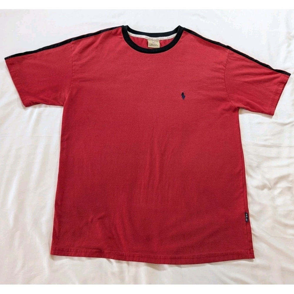 Ralph Lauren Polo Sport T Shirt Made In USA Men's‎ Med Red W Blue Pony Vintage